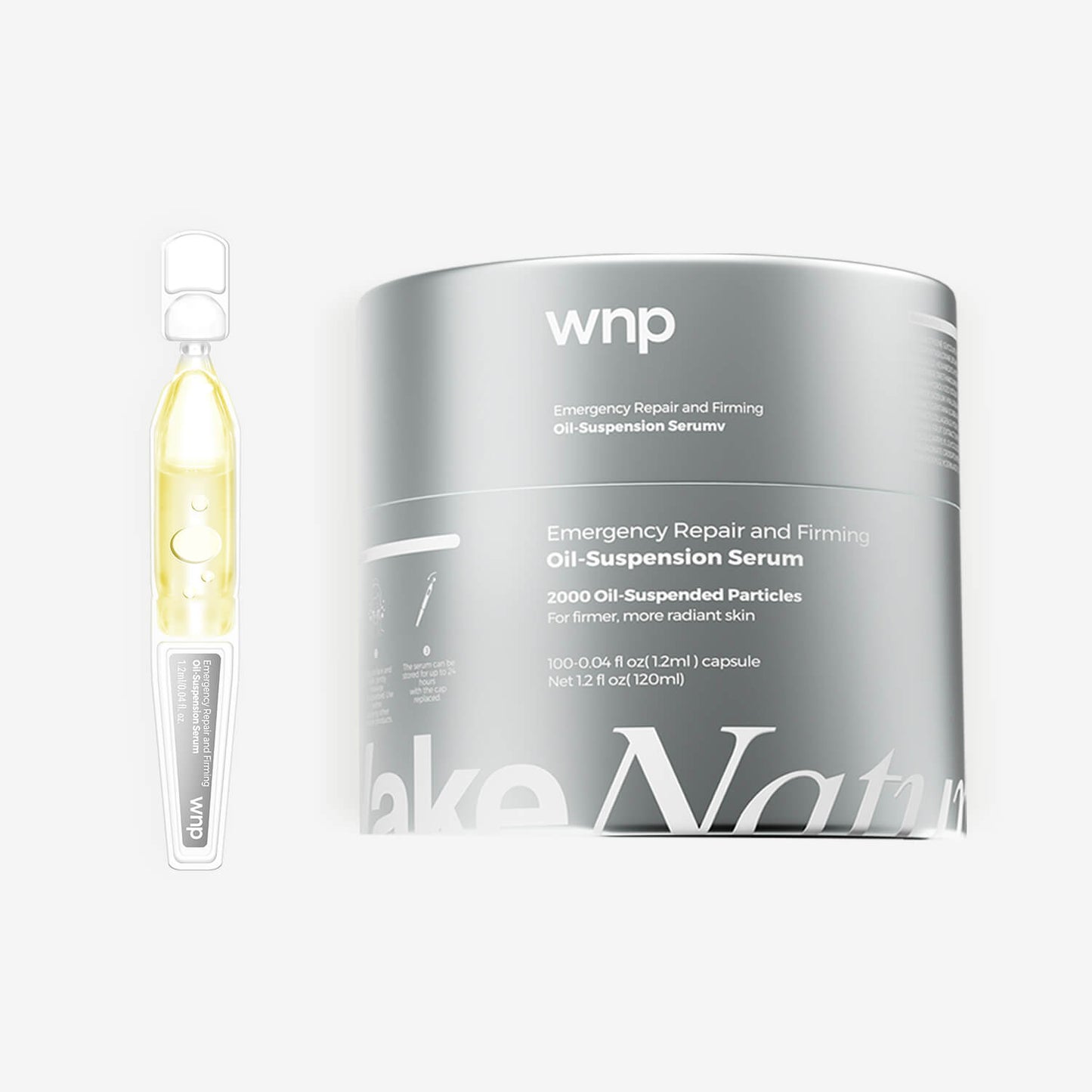 Wipe the Nature serum packaging with a dropper