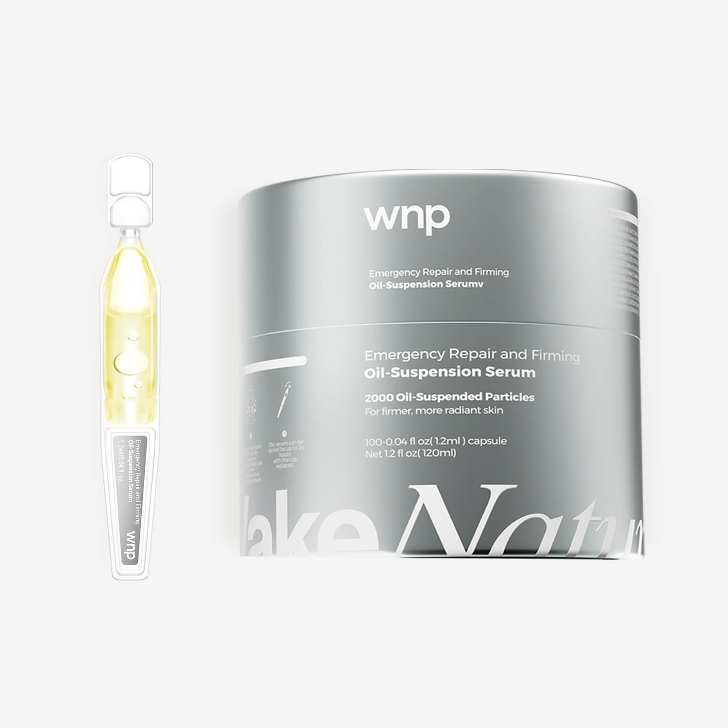 Wipe the Nature serum packaging with a dropper