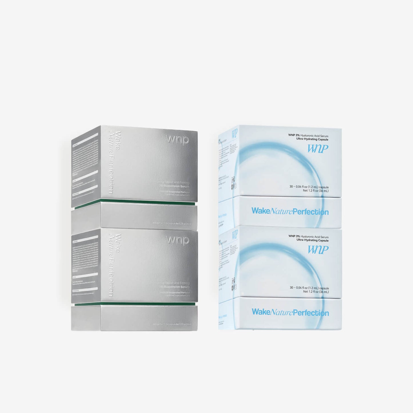 Two skincare product boxes with 'WIP' branding
