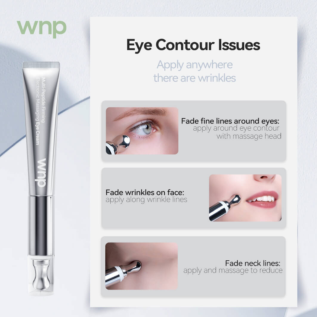 WNP eye contour product with application instructions on a white background