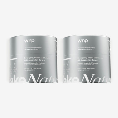 Two containers of Wipe N' Polish Emergency Repair and Firming Oil-Suspension Serum