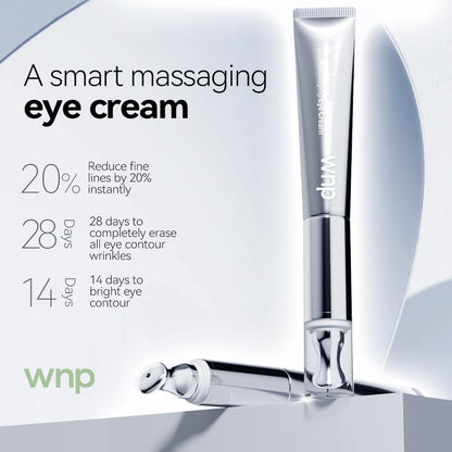 WNP eye cream packaging with text on a white background