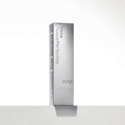 Silver skincare product box with 'wakeup' branding on a white background