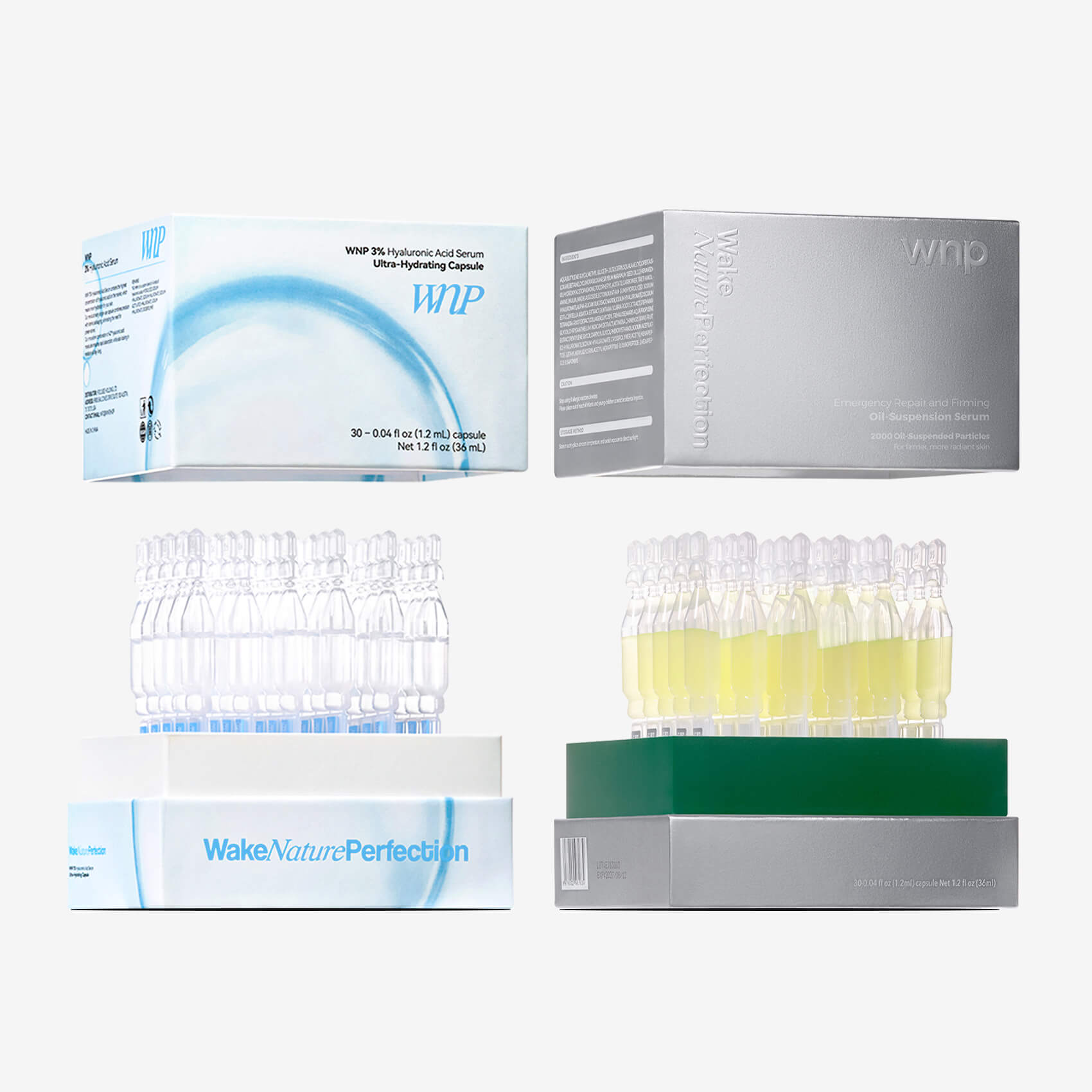 Packaging of skincare products with visible branding on a white background