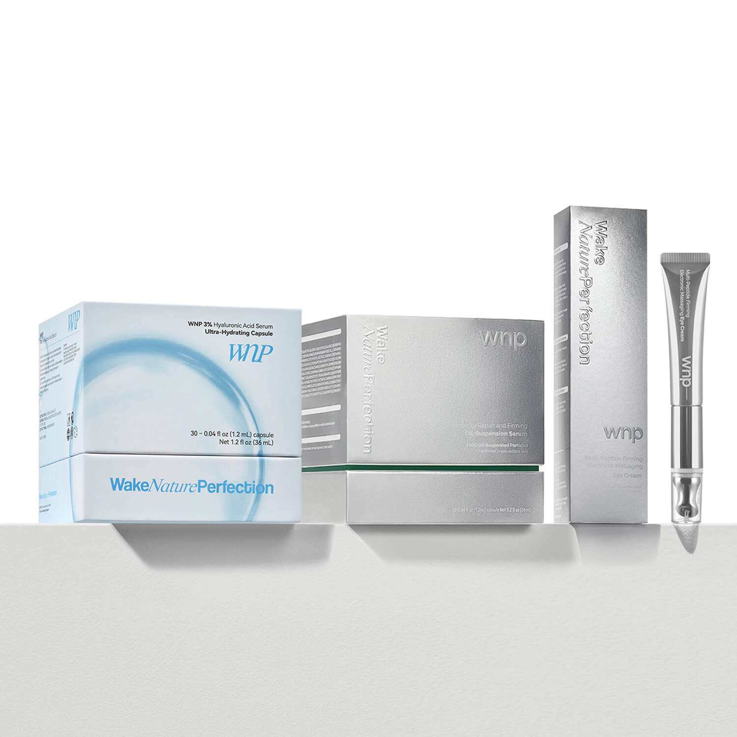 Wake Nature Perfection skincare product set on a white background