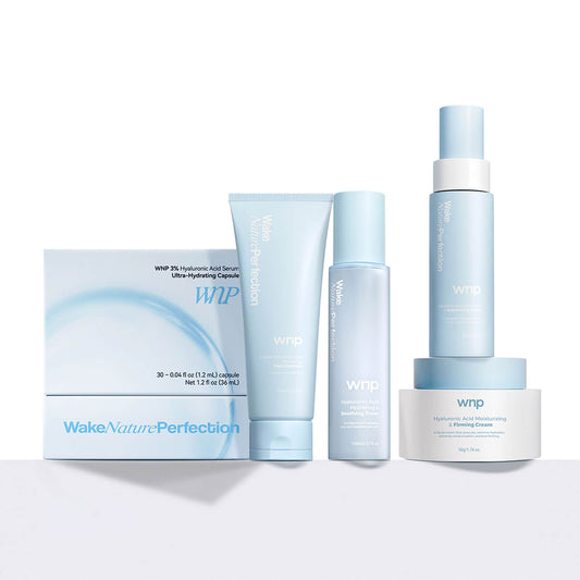 Wake Nature Perfection skincare product set on a white background